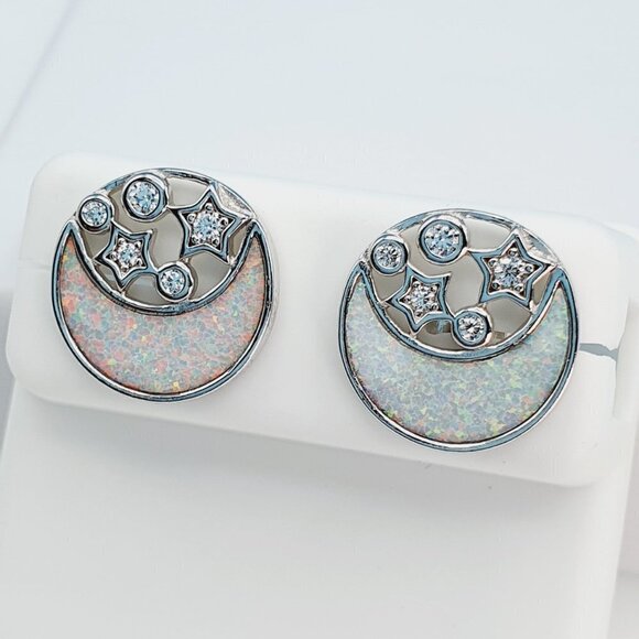 925 Sterling Silver Cubic Zirconia Earrings, U19254795 - Picture 1 of 11